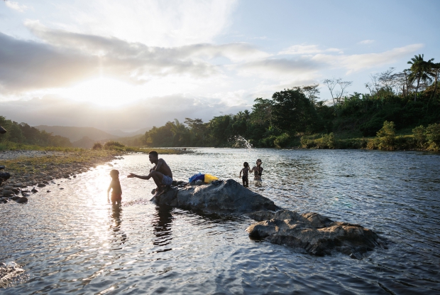 Bathing and Washing in rivers is a common scene in Madagascar.