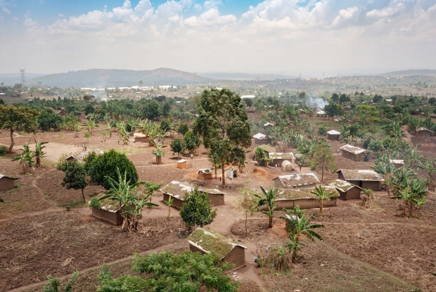 An aerial view of Kyangwali Refugee Settlement, western Uganda. Most of the refugees here come from the Democratic Republic of the Congo, and the Settlement continues to receive new refugees, whose livelihoods MUST depend on the already depleted sources of firewood for cooking energy. &copy; CARE / Jjumba Martin 2024.