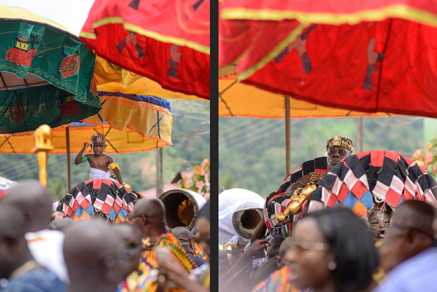 The arrival of King Osagyefuo Amoatia Ofori Panin. He is the 35th King of Akyem Abuakwa, also called Okyeman in the Eastern Region of Ghana. He was enstooled on October 4, 1999. &copy; Jjumba Martin 2018