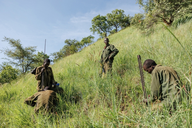Community Wildlife Scouts of Orom Conservancy. These men, who are usually sourced from the community  and they use bangas and vuvuzelas  to scare away elephants from entering their gardens. They also warn communities on their  invasions.