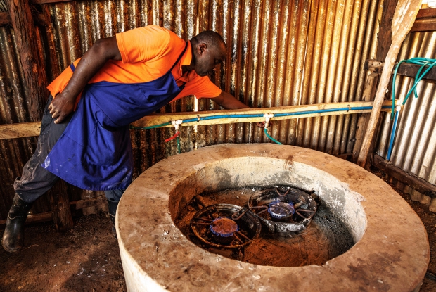 A larger biodigester was constructed at a community school and it  cooks porridge for over 350 students.