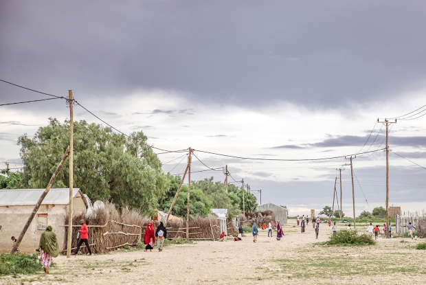 May 11th, 2024- Sheder Refugee Camp - Power lines as seen in Sheder refugee camp, northeastern Fafan Zone in the Somali region of Ethiopia. Through the Enter Energy Program, access to power is increasing people&rsquo;s opportunities for education, protection, communication, and income generation. This Program aims to improve the climate resilience of displaced populations by harnessing the power of public and private capital to deploy sustainable energy-as-a-service solutions to displaced populations, their host communities, and the humanitarian actors that support them; as well as empowering livelihoods through the productive use of energy. Humanitarian Energy aims to scale this model to 10 of the most crisis-affected countries in the next 10 years.