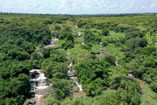 Papa Falls in Aswa River. These are sorrounded by conservancies and locals catch fish from them.