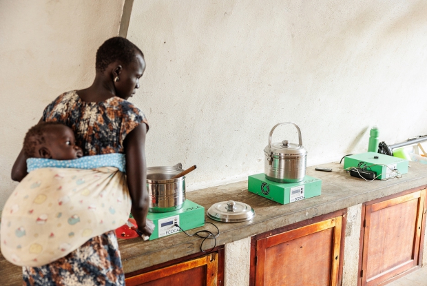 The ECOCA is a compact multi-purpose home cooking unit run by solar energy.  It consists of an electric base, which includes a battery pack, a solar panel array, and a highly insulated cooking pot. When fully charged, the ECOCA has enough energy to cook three meals a day for a family of 5-7. The need for time-intensive firewood gathering disappears, and women have more time to attend community meetings, socialize, or invest in income-generating opportunities.