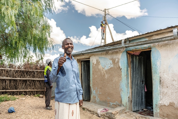 May 11th, 2024- Sheder Refugee Camp, Power lines as seen connecting to Ali Bahnan&rsquo;s home in Sheder refugee camp, northeastern Fafan Zone in the Somali region of Ethiopia. Through the Enter Energy Program, access to power is increasing people&rsquo;s opportunities for education, protection, communication, and income generation. In 2008, Ali had to flee from Somalia because of the unending Al Shabaab attacks. Choosing to stay home became a risk to his life. The best option, he said, was to cross into Ethiopia and seek aid &ldquo;and we are lucky that when we got here, UNHCR received us well and have since settled here.&rdquo; &ldquo;Right now, I'm staying with my wife and our four children.&rdquo; Ali reflects back on the unbearable period when he had just moved to the Camp. He says that life was complicated and even more unbearable when it was sunny. &ldquo;One couldn't even find a tree to protect oneself from the scorching sun but it is now a lot better. We have trees and there are more structures for shelter.&rdquo; On how he sustains himself and his family, Ali says that as a foreigner it is hard for him to get a job. &ldquo;Finding a source of income is by far the most challenging thing here. It's on and off - sometimes I get (small jobs to do) and other times there is no chance for me to make money.&rdquo; &ldquo;When it comes to the supply of electricity, we had to depend on the generator. Due to the scarcity of electricity, the usage of electric devices like mobile phones had to be reduced because charging them required us to first go to the trading center. Some organizations had given us solar panels but we failed to sustain them. The Mercy Corps' Enter Energy Project in our community is a blessing for both my family and the community. Before the introduction of the project, I was paying a lot of money to just get light for 2 hours at night. Community-wise, it was risky to move at night. There were numerous snake bite cases and security issues but we are now more secure and confident at night because the constant light source makes it easy for us to see what we couldn't see in the dark, back then. Some people have even extended their work hours into the night.