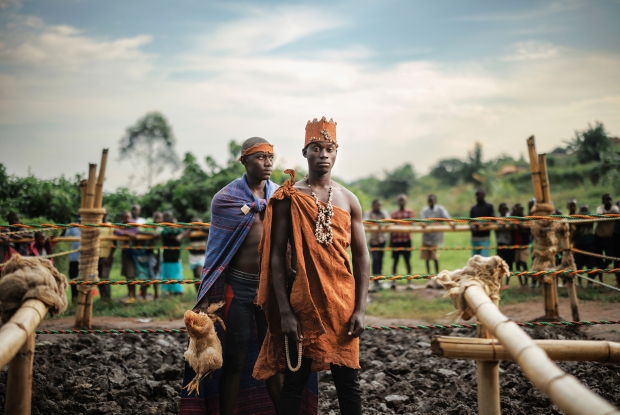 Rango in Back cloth/ orage and Hakram in blue. They are a fighting  duo with Soft Ground Wrestling in Mukono, Uganda. 2024