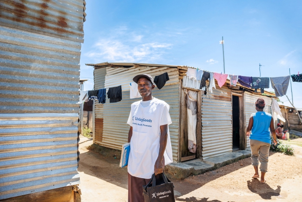 Kiriibwa Ronald, a community Health Worker in the fishing communities of Kalangala District on Lake Victoria. Community Health Workers like him serve as crucial links between communities in remote areas and the formal healthcare system, expanding access to essential primary health services and promoting health equity.