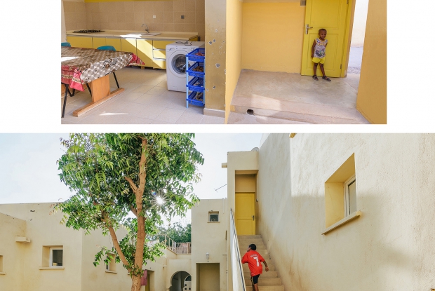 Medina-inspired exterior architecture of SOS Children&rsquo;s Village Tadjourah, Djibouti, designed for shade and natural ventilation.